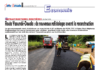 Route Yaoundé-Douala : réfections et reconstruction Ouvriers effectuant des travaux de réfection sur une route avec des véhicules et machines visibles.